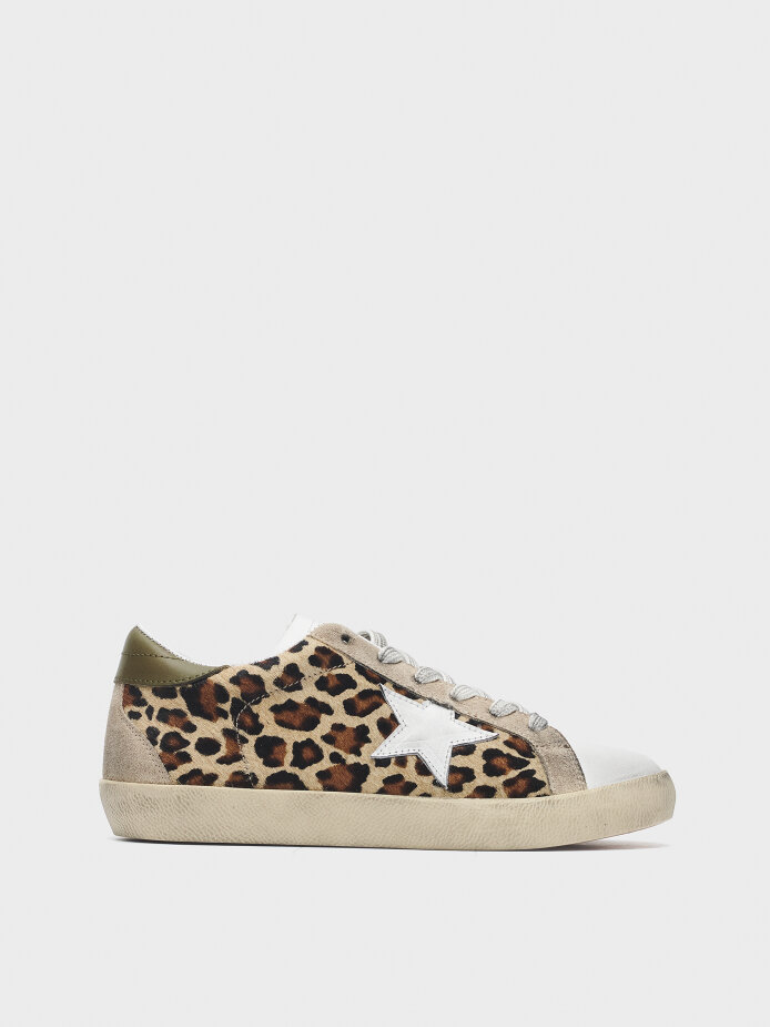 10408 KADIN AYAKKABI BEYAZ/LEOPAR 
