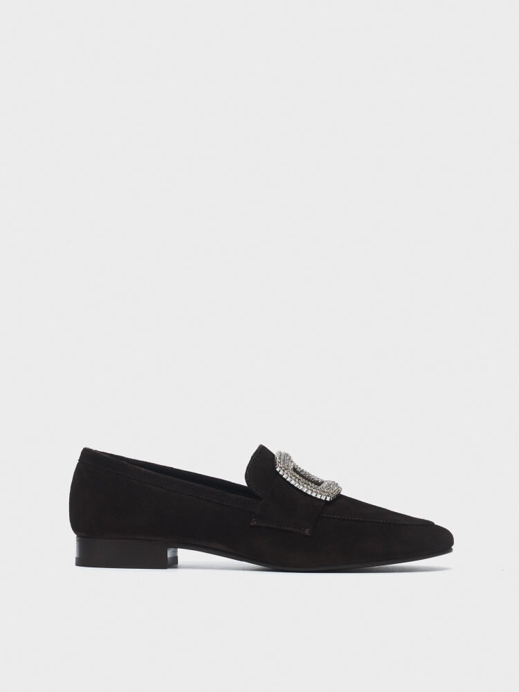 15242 KADIN LOAFER AYAKKABI KAHVE SÜET - 1