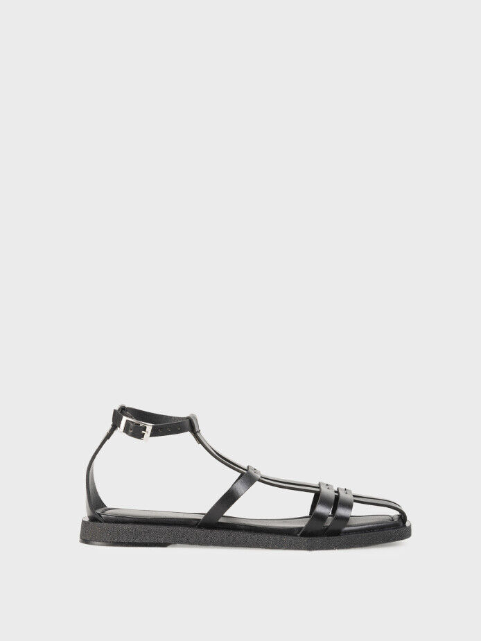 35160 KADIN SANDALET SİYAH - 1