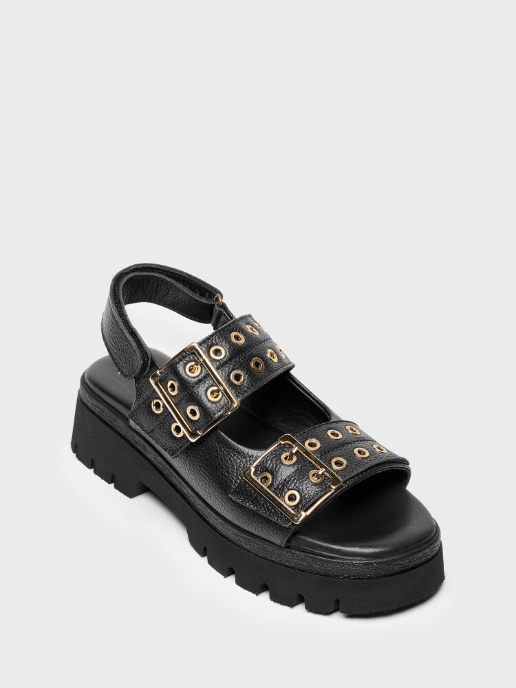 35167 KADIN SANDALET SİYAH - 2
