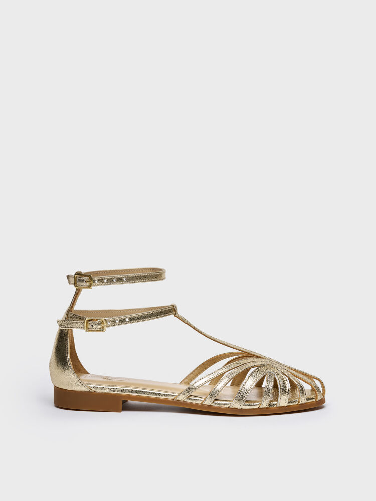 35169 KADIN SANDALET GOLD - 1